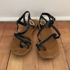 Black strappy sandals